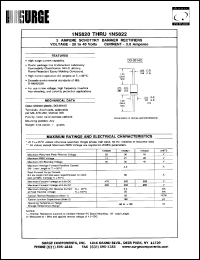 1N5822 datasheet: 40 V, 3.0 A  schottky barrier rectifier 1N5822