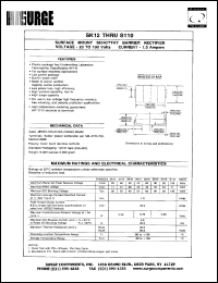 SK19 datasheet: 90 V, 1.0 A surface mount schottky barrier rectifier SK19