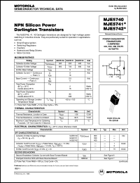MJE5740 datasheet: NPN Silicon Power Darlington Transistors MJE5740
