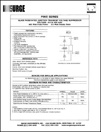 P6KE6.8C datasheet: 6.8 V, 10 mA,  600 W, glass passivated junction transient voltage suppressor P6KE6.8C