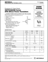 BUS98A datasheet: SWITCHMODE Series NPN Silicon Power Transistors BUS98A