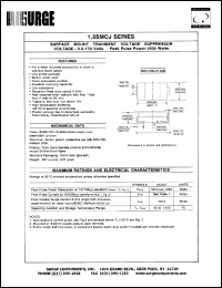 1.5SMCJ43C datasheet: 43 V, 1 mA,  1500 W, surface mount transient voltage suppressor 1.5SMCJ43C