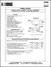 P4SMAJ5.0 datasheet: 5.0 V, 10 mA,  400 W, surface mount transient voltage suppressor P4SMAJ5.0