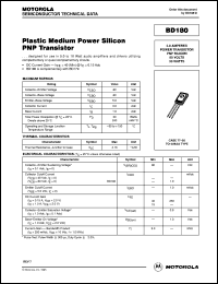 BD180 datasheet: Plastic Medium Power Silicon PNP Transistor BD180