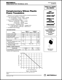 2N6111 datasheet: Complementary Silicon Plastic Power Transistors 2N6111