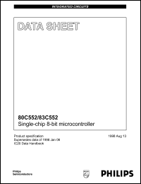 P83C552IBB datasheet: 24 MHz, single-chip 8-bit microcontroller P83C552IBB