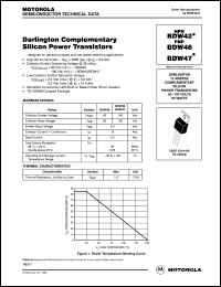 BDW47T datasheet: Darlington Complementary Silicon Power Transistors BDW47T