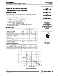 BDX54B datasheet: Plastic Medium-Power Complementary Silicon Transistors BDX54B
