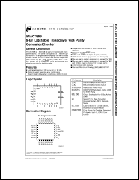 54ACT899DM datasheet: 9-Bit Latchable Transceiver with Parity Generator/Checker 54ACT899DM