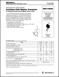 MGP14N60E datasheet: Insulated Gate Bipolar Transistor N-Channel MGP14N60E