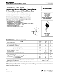 MGP4N60E datasheet: Insulated Gate Bipolar Transistor N-Channel MGP4N60E