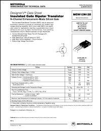 MGW12N120 datasheet: Insulated Gate Bipolar Transistor N-Channel MGW12N120