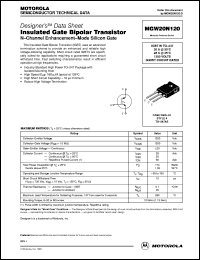 MGW20N120 datasheet: Insulated Gate Bipolar Transistor N-Channel MGW20N120
