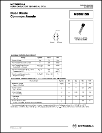 MSD6150 datasheet: Dual Switching Diode Common Anode MSD6150