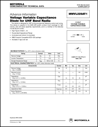 MMVL229AT1 datasheet: Voltage Variable Capacitance Diode for UHF Band Radio MMVL229AT1