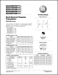 BC847BPDW1T1 datasheet: Dual General Purpose Transistors BC847BPDW1T1