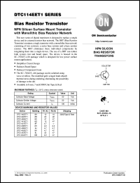 DTC114YE datasheet: Bias Resistor Transistor DTC114YE