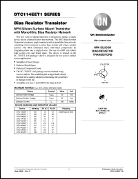 DTC123JET1 datasheet: Bias Resistor Transistor DTC123JET1