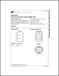 54ACTQ10MDA datasheet: Quiet Series Triple 3-Input NAND Gate 54ACTQ10MDA