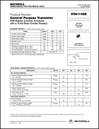 DTA114GE datasheet: General Purpose Transistor DTA114GE