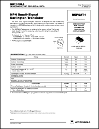 BSP52T1 datasheet: Darlington Transistor NPN BSP52T1