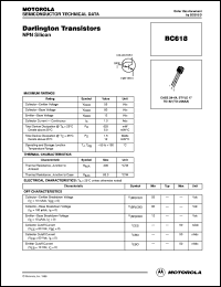 BC618RL datasheet: Darlington Transistor NPN BC618RL