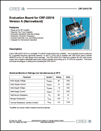 CRF-22010-TB datasheet: 50VDC ;66W; evaluation board for CRF-22010 version A (narrowband) CRF-22010-TB
