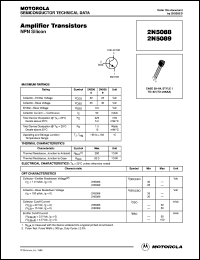 2N5089 datasheet: Amplifier Transistor NPN 2N5089