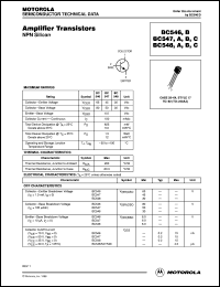 BC546BRL1 datasheet: Amplifier Transistor NPN BC546BRL1