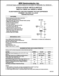 ICTE-45 datasheet: 45.00V; 19A ;1500W peak pulse power; glass passivated junction transient voltage suppressor ICTE-45