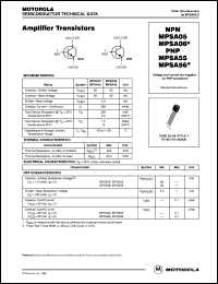 MPSA05RLRA datasheet: Amplifier Transistor NPN MPSA05RLRA