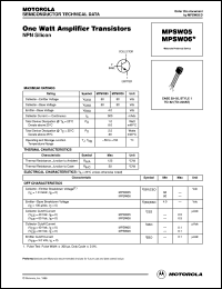 MPSW06RLRA datasheet: One Watt Amplifier Transistor NPN MPSW06RLRA