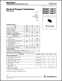 BC807-25LT1 datasheet: General Purpose Transistor PNP BC807-25LT1