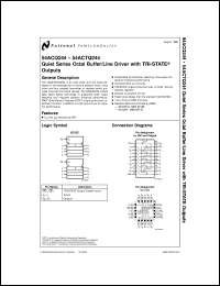 54ACTQ244LMQB-R datasheet: Quiet Series Octal Buffer/Line Driver w/TRI-STATE Outputs 54ACTQ244LMQB-R