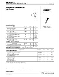 2N5087 datasheet: Amplifier Transistor PNP 2N5087