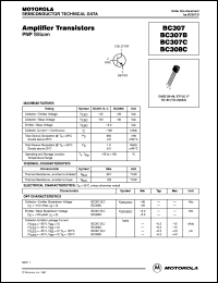 BC307 datasheet: Amplifier Transistor PNP BC307
