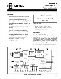 MH88628 datasheet: 0.3-65V; central office SLIC. For on/off-premise PBX line cards, central office line cards, DID line cards MH88628