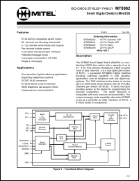 MT8982AC datasheet: 5V; small digital switch. For cost sensitive digital switching applications MT8982AC