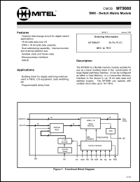 MT9080AP datasheet: SMX- switch matrix module. For building block for digigtal switch matrices MT9080AP