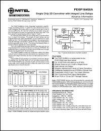 PDSP16488A datasheet: 5.0V; 20MHz; single chip 2D convolver with integral line delays PDSP16488A