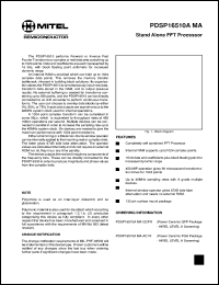 PDSP16510AMAGCPR datasheet: 0.3-7.0V; 18mA; stand alone FFT processor PDSP16510AMAGCPR