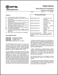 PDSP16515AB0AC datasheet: 0.5-7.0V; 18mA; stand alone FFT processor PDSP16515AB0AC