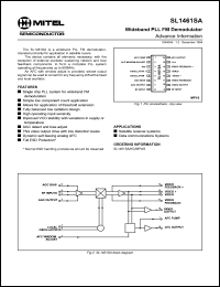 SL1461KG datasheet: 0.3-7.00V; wideband PLL FM demodulator. For satellite receiver systems, data comunications systems SL1461KG