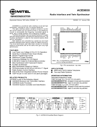 ACE9030IW datasheet: 3.6-5.0V; receiver and transmitter interface. For AMPS and TACS cellular telephone, 2-way radio systems ACE9030IW