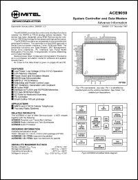 ACE9050FP8Q datasheet: 3.6-5.0V; system controller and data modem. For AMPS and TACS cellular telephone, 2-way radio systems ACE9050FP8Q