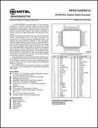 VP5513GP1N datasheet: 4.75-5.25V; NTSC/PAL digital video encoder VP5513GP1N