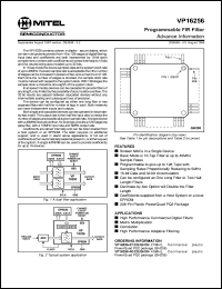 VP16256 datasheet: 5V programmable FIR filter. For high performance commercial diigtal filter VP16256