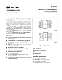 SL1714 datasheet: 0.3-7.0V; quadrature downconverter. For satellite receiver systems, data communications systems SL1714