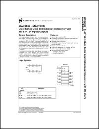 5962-9218701M2A datasheet: Quiet Series Octal Bidirectional Transceiver w/TRI-STATE Outputs 5962-9218701M2A