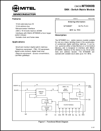 MT9080BP datasheet: 0.3-7.0V; SMX- switch matrix module. For small and medium digital switch matrices MT9080BP